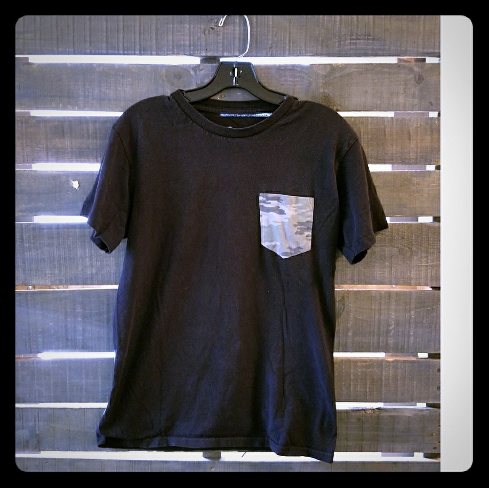 Black Shirt with Camouflage pocket